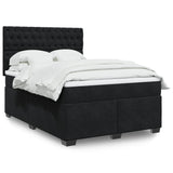 Box Spring Bed with Mattress Black 140x190 cm Velvet 3290914