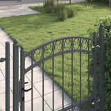 Fence Gate with Lock Grey 100 x 100 cm Powder-coated steel 42008972