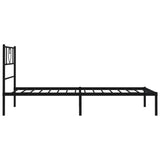 Metal Bed Frame without Mattress with Headboard Black 90x200cm 355456