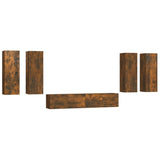 6 Piece TV Cabinet Set Smoked Oak Engineered Wood 3114347