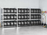 3-Layer Tire Racks 3 pcs Silver 110x40x200 cm Steel 3154234