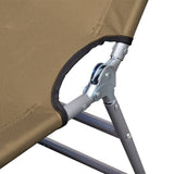 Sunlounger Taupe Powder-Coated Steel 189 x 58 x 27 cm Foldable 44294