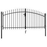 Double Door Fence Gate Woerden with Spear Top 299.5x149.5 cm 144359