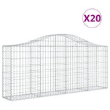 Arched Gabion Baskets 20 pcs 200x30x80/100 cm Galvanised Iron 3145424