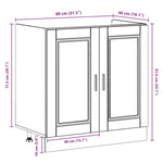 Sink Base Cabinet with Door Porto 2 pcs Brown 80 x 46 x 84.5 cm 3315029