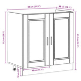 Sink Base Cabinet with Door Porto 2 pcs Brown 80 x 46 x 84.5 cm 3315029
