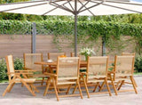Reclining Garden Chairs 8 pcs Beige Solid Wood Acacia 3214537