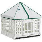 4 Panel Dog Playpen with Roof 177.5 x 154.5 x 112 cm Plastic 42027222
