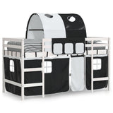 Kids' Loft Bed with Tunnel without Mattress White&Black 90x190cm 3207003