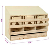 Chicken Laying Nest 3 Compartments 93x40x65 cm Solid Pine Wood 170655