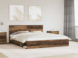 Bed Frame with Headboard Old Wood 160 x 200 cm Solid Pine Wood 3410990