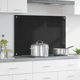 Kitchen Backsplash Black 90 x 60 cm Tempered Glass 42018040