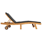 Sun Lounger Brown and Dark Grey Polyester 42032683