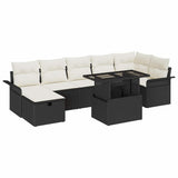 Garden Sofa Set with Cushion 8 pcs Black Poly rattan 3359684
