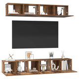 TV Cabinet Set Wall-mounted 5 pcs Old Wood Engineered Wood 3393405