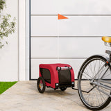 Pet Bike Trailer Red and Black Oxford Fabric and Iron 93992