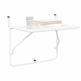 Hanging Balcony Table Folding White 60 x 39 x 65 cm Steel 42008074
