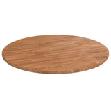 Round Table Top Light Brown 60x1.5 cm Treated Solid Wood Oak 342961