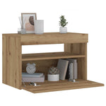 ZNTS Bedside Cabinet with LED Lights Artisan Oak 60x35x40 cm Engineered Wood 3329176