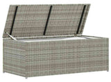 Garden Storage Box Poly Rattan 100x50x50 cm Grey 46473