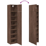 Slim Storage Cabinet Brown Oak 45x42.5x225 cm Engineered Wood 3281293