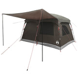 Family Tent with Roof Brown Grey 380 x 260 x 190 cm Polyester 42029001