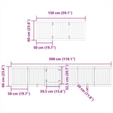 Dog Gate with Door Foldable 12 Panels White 600 cm Poplar Wood 3155648