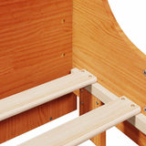 Bed Frame without Mattress Wax Brown 200x200 cm Solid Wood Pine 3323757