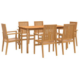 7 Piece Garden Dining Set Solid Wood Teak 3157918