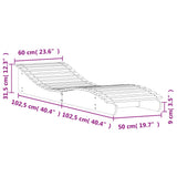 Sun Lounger White 205x60x31.5 cm Solid Wood Pine 832574