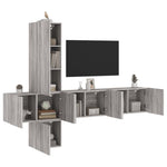 5 Piece TV Wall Units Grey Sonoma Engineered Wood 3216462