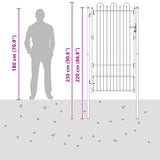Fence Gate HORST 100 x 175 cm Steel Black Lockable 42034057