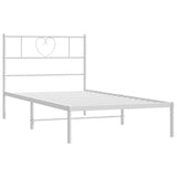 Metal Bed Frame without Mattress with Headboard White 90x190cm 355504