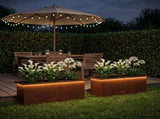 Garden Planter with LED 2 pcs Rusty 30 x 100 x 30 cm 8008125