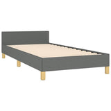 Bed Frame without Mattress Dark Grey Twin XL Fabric 347451