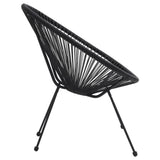 5 Piece Outdoor Dining Set PVC Rattan Black 3060280