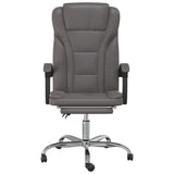 Reclining Office Chair Grey Faux Leather 349812