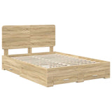 Bed Frame with Drawer Sonoma Oak 150 x 200 cm Engineered Wood 3412769