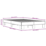 Bed Frame without Mattress Smoked Oak 120x200 cm 845864