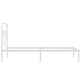 Metal Bed Frame without Mattress with Headboard White 80x200cm 376640