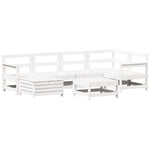 7 Piece Garden Sofa Set White Solid Wood Pine 3250941