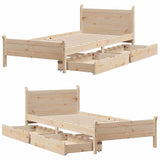 Bed Frame without Mattress 75x190 cm Small Single Solid Wood Pine 3309794