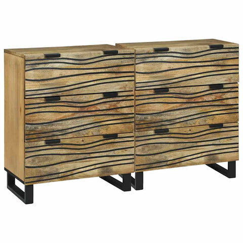 Sideboards 2 pcs Brown 60 x 33.5 x 75 cm Solid mango wood 3310040