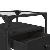 ZNTS Bedside Cabinets 2 pcs Black 40x40x55 cm Engineered Wood 846075