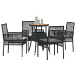 Garden Dining Set 5 pcs Black Poly rattan 3334952