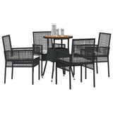 Garden Dining Set 5 pcs Black Poly rattan 3334952