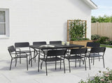 Garden Dining Set 9 pcs Anthracite Steel 3429145