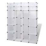 Modular Cabinet 18 Compartments White 37x146x180.5 cm 240502