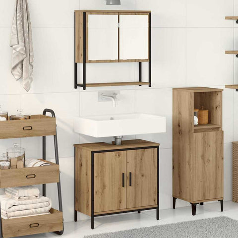 Bathroom Furniture Set with Storage 2 pcs Brown 60 x 30 x 60 cm 3334323