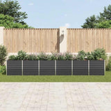 Garden Raised Bed Galvanised Steel 480x80x77 cm Anthracite 47071